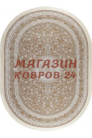 Иранский ковер Mashad 1200 142 Коричневый овал
