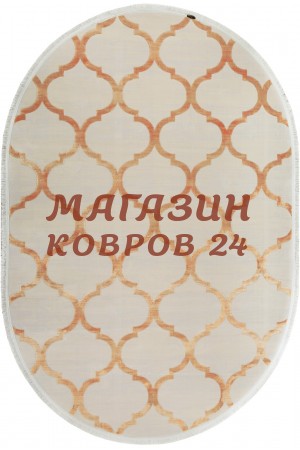 Турецкий ковер Tajmahal 05721 Серый-золотой овал