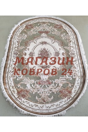 Бельгийский ковер Kunduz 5133_498770 Зеленый овал