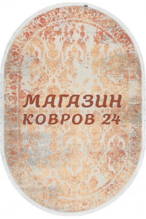 Турецкий ковер Tajmahal 06501 Серый-терракотовый овал