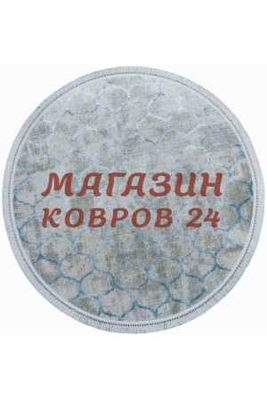 Турецкий ковер Tajmahal 9351 Серый-голубой круг