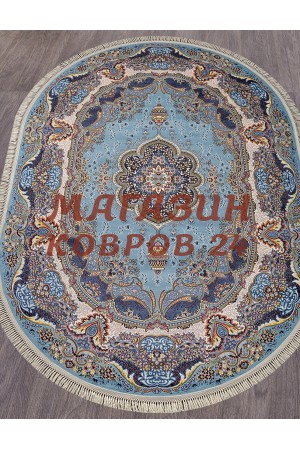 Российский ковер Aravia 6807 Голубой овал