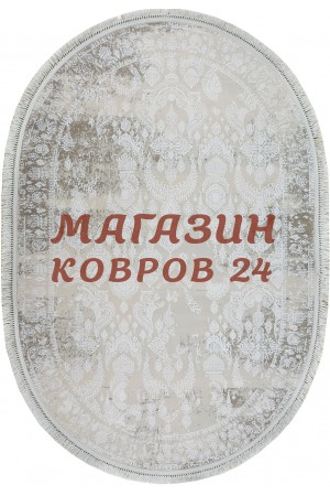 Турецкий ковер Tajmahal 06501 Серый-крем овал