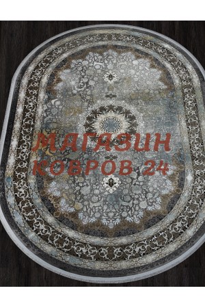 Иранский ковер Shahname 1200 121681 Серый овал
