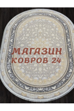 Иранский ковер Shahname 1200 121730 Серый овал