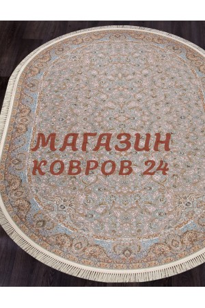 Иранский ковер Shahname 1200 205 Бежевый овал