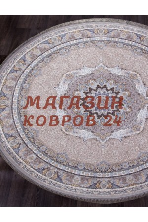 Иранский ковер Shahname 1200 252 Светло-серый круг