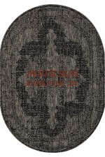 Безворсовый ковер Kair 129 Черный-серый овал