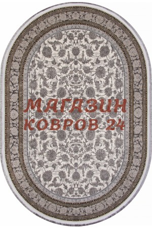 Иранский ковер Kashan 752090 Крем овал