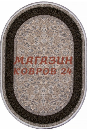Иранский ковер Kashan 752101 Бежевый овал