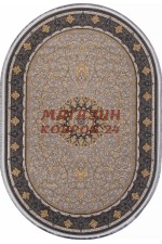 Иранский ковер Kashan 752192 Серый овал