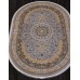 Иранский ковер Kashan 752142 Серый овал