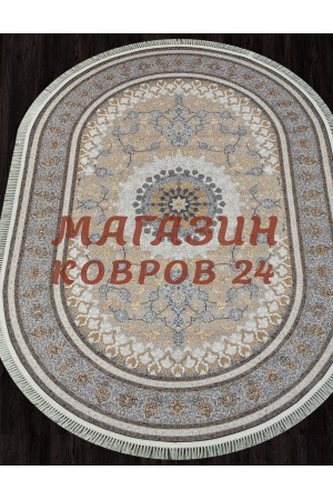 Иранский ковер Maktub 7004 Бежевый овал