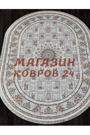 Иранский ковер Maktub 7008 Серый овал